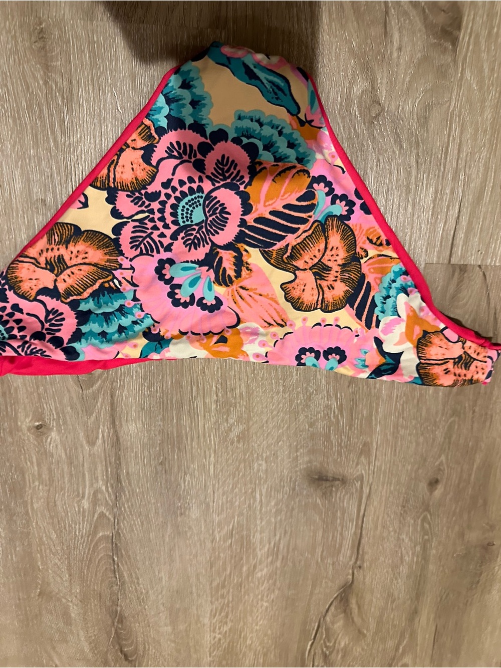 Maje Floral Bikini Bottom in Pink, Turquoise & Orange, reversible